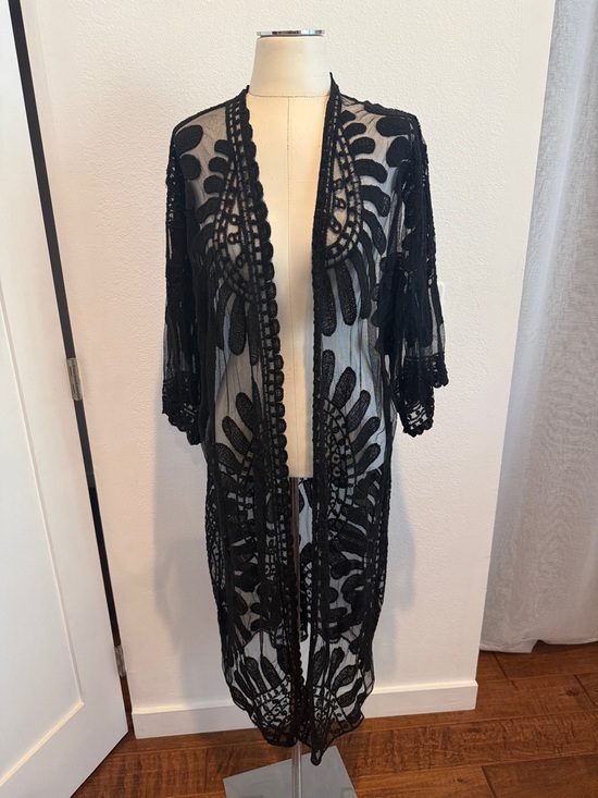 Raj Other - Raj Black Crochet Lace Swim Coverup
